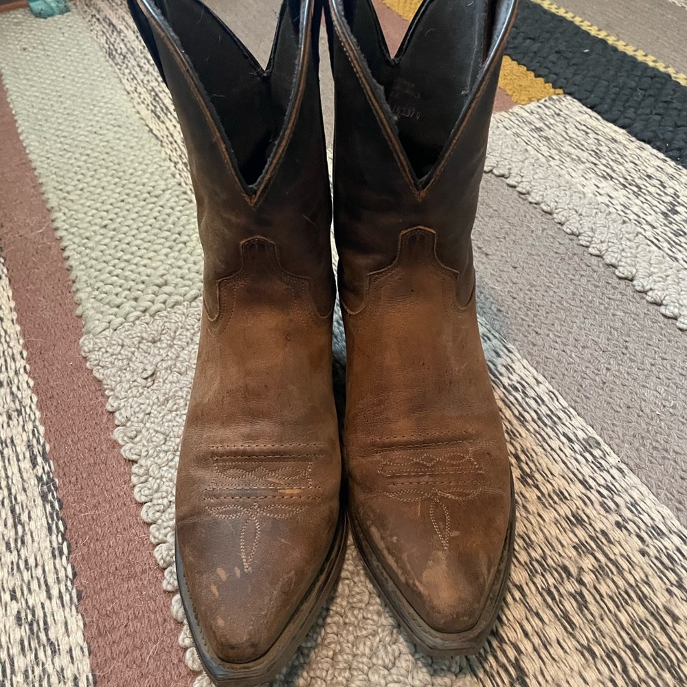 Abilene Boot Co. Distressed Brown Western Booties